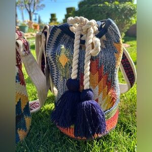 Bohemian Multi Color Bucket Bag NWT